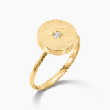 Scratched Gold & Diamond Ring