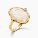 Natural Anamorphic Gemstone & Diamond Ring