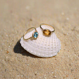 Oval Cut Citrine Gemstone & Diamond Ring